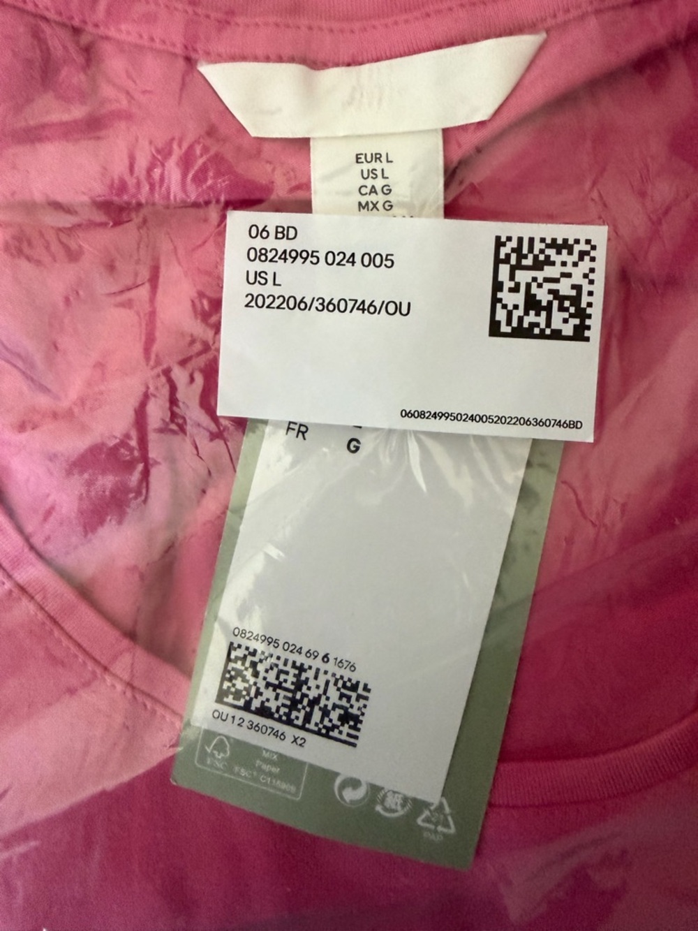 NWT H&M X2 Pink & Mauve scoop NeckLong Sleeve Tees. - Picture 7 of 8